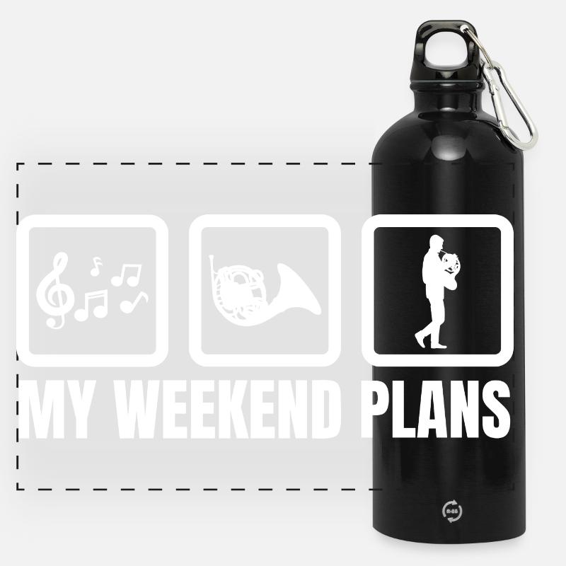 My plans for the weekend - Panoramic Drinks Bottle with Carabiner 750 ml - black