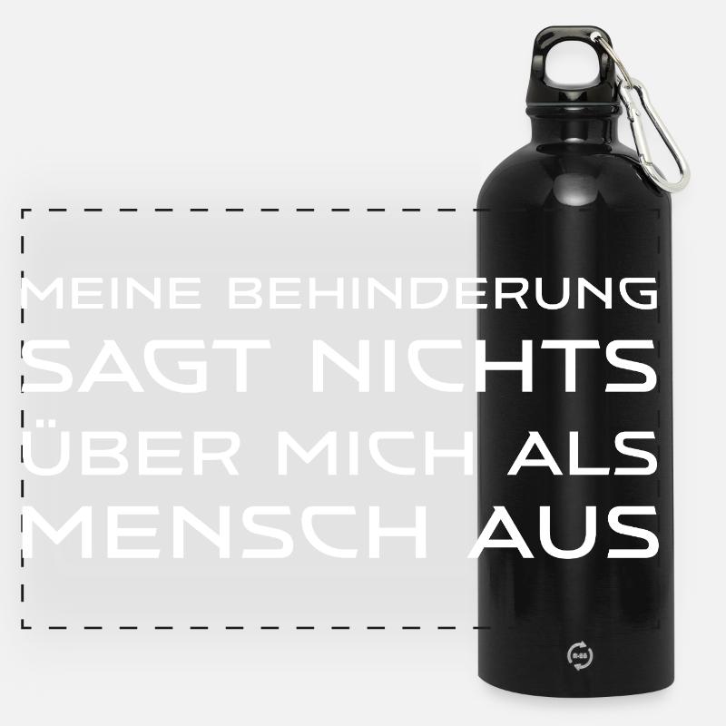 Disability says nothing about me as a person - Panoramic Drinks Bottle with Carabiner 750 ml - black