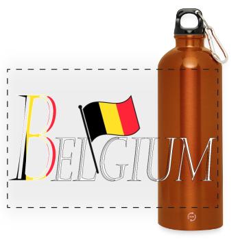 Drapeau Belgium une apparence patriotique élégante - Gourde panoramique avec mousqueton 750 ml - orange - Devant
