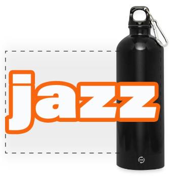 JAZZ - Panorama Trinkflasche mit Karabiner 750 ml - Schwarz - Vorne