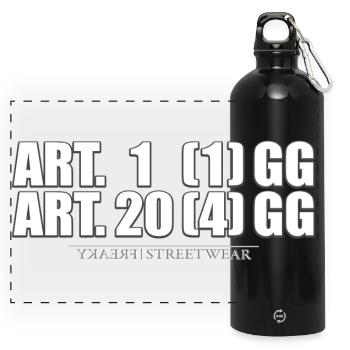 Article 1& Article 20 - Panoramic Drinks Bottle with Carabiner 750 ml - black - Front