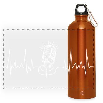 wave line microphone white - Panorama Trinkflasche mit Karabiner 750 ml - Orange - Vorne
