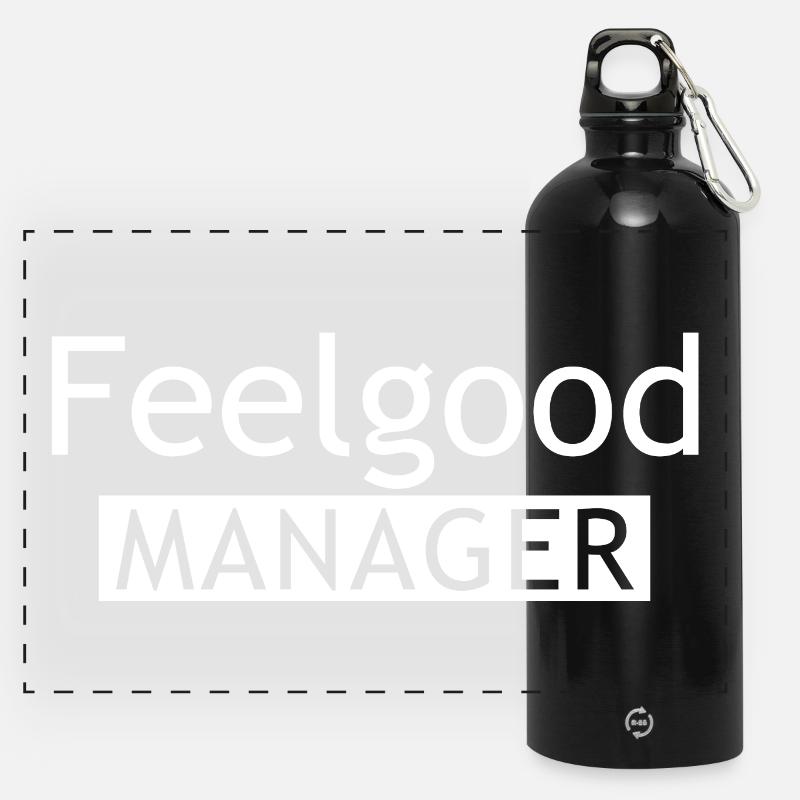 Feelgood Manager Tshirt - Panoramic Drinks Bottle with Carabiner 750 ml - black