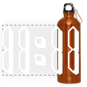 11:11 eleven o'clock eleven - Panoramic Drinks Bottle with Carabiner 750 ml - burnt orange - Front