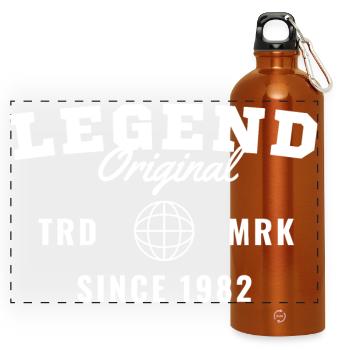 Geburtsjahr-Legende seit 1982 - Panorama Trinkflasche mit Karabiner 750 ml - Orange - Vorne