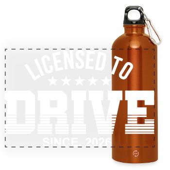 Driving License 2026 Driving Test Driving License Test - Panoramic Drinks Bottle with Carabiner 750 ml - burnt orange - Front