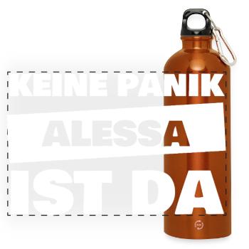 First name Alessa - Panoramic Drinks Bottle with Carabiner 750 ml - burnt orange - Front