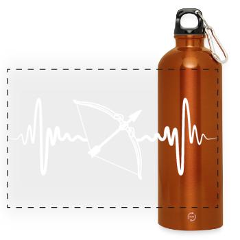Cardiogram Archery - Panoramic Drinks Bottle with Carabiner 750 ml - burnt orange - Front