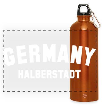 HALBERSTADT, Germany - Panoramic Drinks Bottle with Carabiner 750 ml - burnt orange - Front
