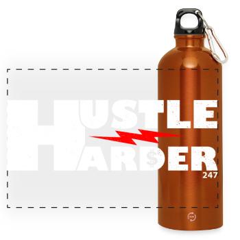 Dynamisches, mutiges Lightning-Grafikdesign - Panorama Trinkflasche mit Karabiner 750 ml - Orange - Vorne