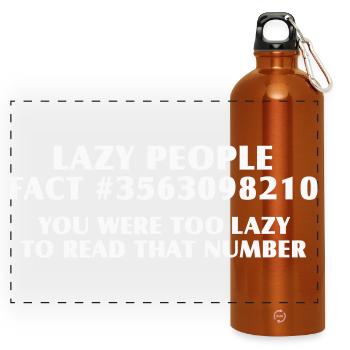 Lazy? All the same! Funny Lazy Nerd Saying Shirt - Panoramic Drinks Bottle with Carabiner 750 ml - burnt orange - Front