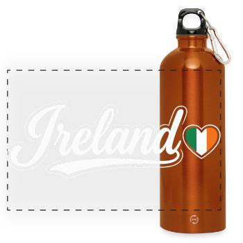 Scénario irlandais avec un cœur de drapeau Fan patriotique - Gourde panoramique avec mousqueton 750 ml - orange - Devant