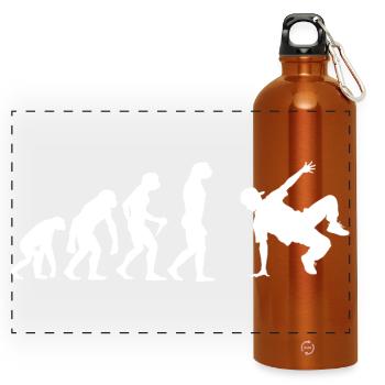 Geschenkidee für einen Breakdancer mit Break Dance - Panorama Trinkflasche mit Karabiner 750 ml - Orange - Vorne