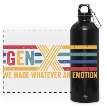 Fun GEN X Gifts - Panoramic Drinks Bottle with Carabiner 750 ml - black - Front