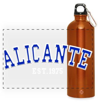 Alicante gegründet 1975 - Panorama Trinkflasche mit Karabiner 750 ml - Orange - Vorne