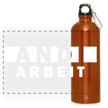 Andi Arbeit – Drôle de récit Andreas Andrea - Gourde panoramique avec mousqueton 750 ml - orange - Devant