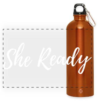 She Ready - Panoramic Drinks Bottle with Carabiner 750 ml - burnt orange - Front
