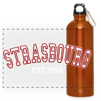 Strasbourg Est. 2006 - Panoramic Drinks Bottle with Carabiner 750 ml - burnt orange - Front