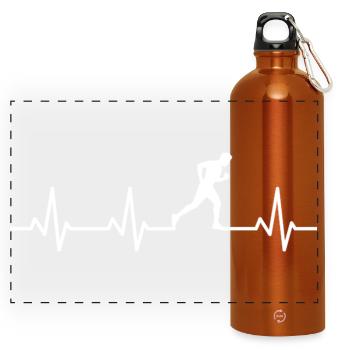 Jogger Herzlinie - Panorama Trinkflasche mit Karabiner 750 ml - Orange - Vorne