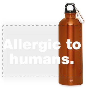 Allergique aux humains - Gourde panoramique avec mousqueton 750 ml - orange - Devant