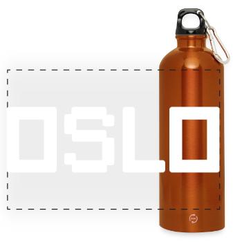 OSLO, Norvège, Norvège - Gourde panoramique avec mousqueton 750 ml - orange - Devant