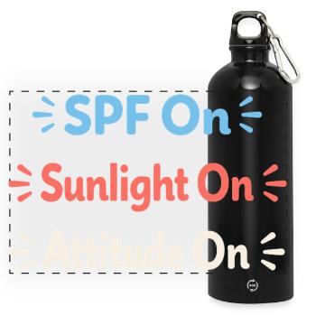 Spf Culture Identity Skin Care Humor - Panoramic Drinks Bottle with Carabiner 750 ml - black - Front