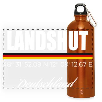 Landshut - Panorama Trinkflasche mit Karabiner 750 ml - Orange - Vorne