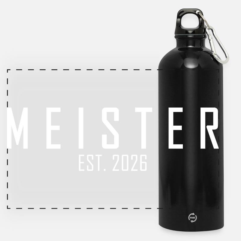 Master est. 2026 - Panoramic Drinks Bottle with Carabiner 750 ml - black