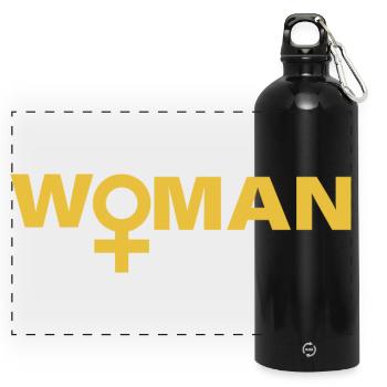 WOMAN - Panorama Trinkflasche mit Karabiner 750 ml - Schwarz - Vorne