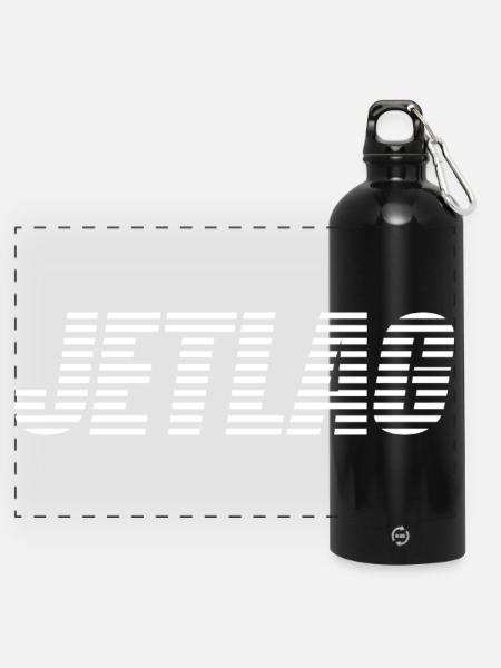 Jetlag  - Panorama Trinkflasche mit Karabiner 750 ml - Schwarz