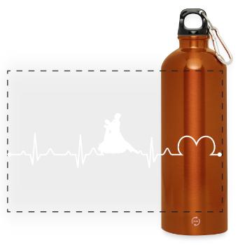Walzer Herzschlag Puls Ballsaal Tanz Silhouette - Panorama Trinkflasche mit Karabiner 750 ml - Orange - Vorne