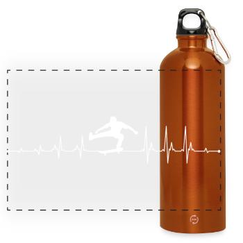Skate Pulse Silhouette - Panorama Trinkflasche mit Karabiner 750 ml - Orange - Vorne