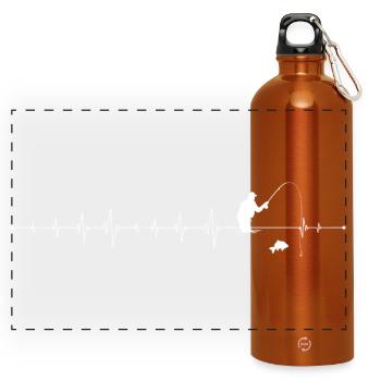 Silhouette de pêche à impulsions - Gourde panoramique avec mousqueton 750 ml - orange - Devant