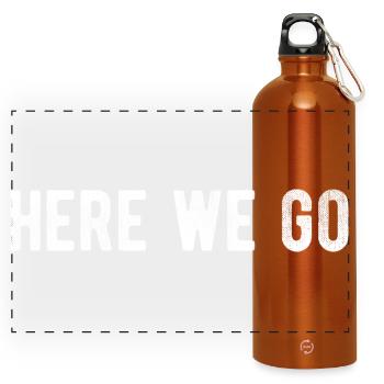 Los geht's, Game Day Minimales Design - Panorama Trinkflasche mit Karabiner 750 ml - Orange - Vorne