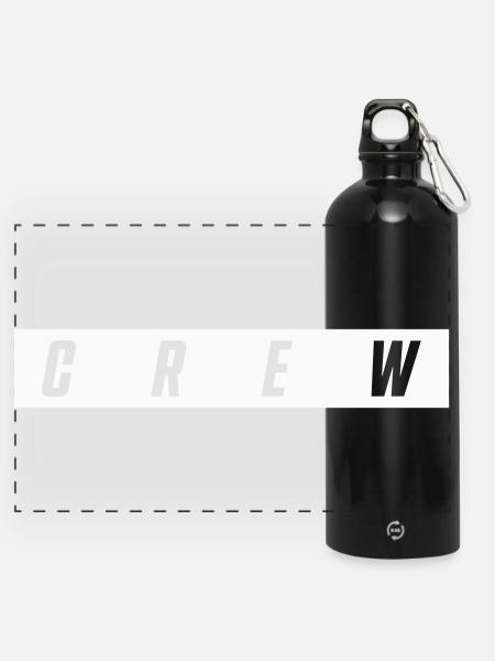 crew - Panorama Trinkflasche mit Karabiner 750 ml - Schwarz