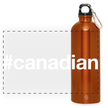 CANADIAN Kanada Hashtag - Panorama Trinkflasche mit Karabiner 750 ml - Orange - Vorne