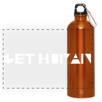 Soyez humain - Gourde panoramique avec mousqueton 750 ml - orange - Devant