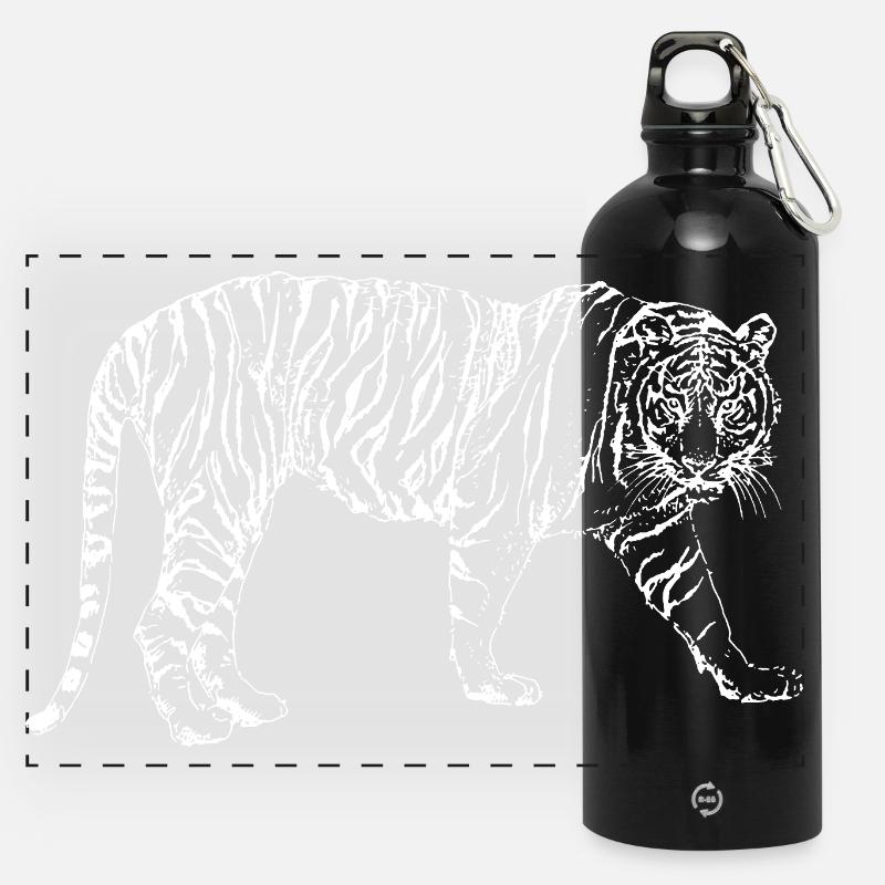 TIGER - Panoramic Drinks Bottle with Carabiner 750 ml - black
