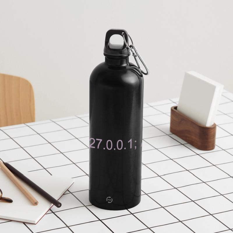 Programmierer Nerd IT Witz Developer Zuhause Panorama Trinkflasche mit Karabiner 750 ml