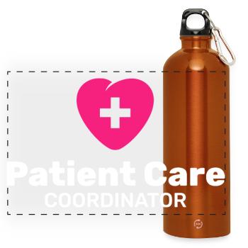 Koordinator für die Patientenversorgung - Panorama Trinkflasche mit Karabiner 750 ml - Orange - Vorne