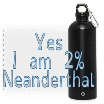 Yes I am 2% Neanderthal - Panoramic Drinks Bottle with Carabiner 750 ml - black - Front