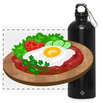 Strammer Max - Gourde panoramique avec mousqueton 750 ml - noir - Devant