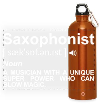 Dictionnaire Saxophoniste - Gourde panoramique avec mousqueton 750 ml - orange - Devant