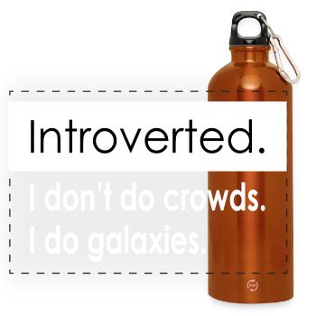 Citations d’introverti - Gourde panoramique avec mousqueton 750 ml - orange - Devant