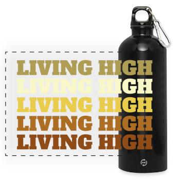 Living High - Panorama Trinkflasche mit Karabiner 750 ml - Schwarz - Vorne