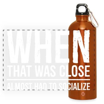 when that was close funny shirt - Gourde panoramique avec mousqueton 750 ml - orange - Devant