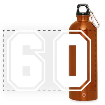 Graffiti urbain Streetwear Design 60 - Gourde panoramique avec mousqueton 750 ml - orange - Devant