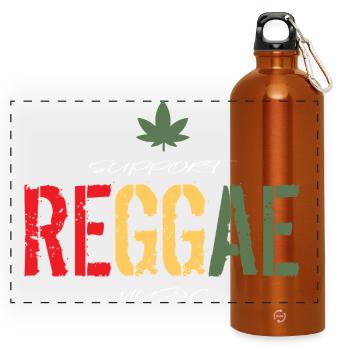 Rock Reggae Disco Punk Music Vêtements - Gourde panoramique avec mousqueton 750 ml - orange - Devant