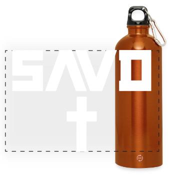 Erlöstes Kreuz Bibel Christlicher Glaube Jesus Erl - Panorama Trinkflasche mit Karabiner 750 ml - Orange - Vorne
