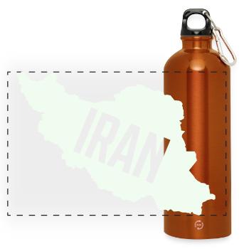 Iran Karten Typo - Panorama Trinkflasche mit Karabiner 750 ml - Orange - Vorne